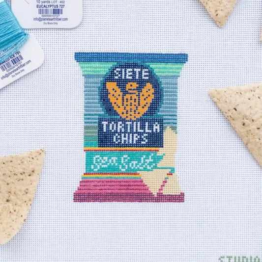 Siete Tortilla Chips Needlepoint Canvas