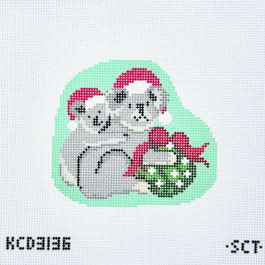 Holiday Koalas Needlepoint Canvas