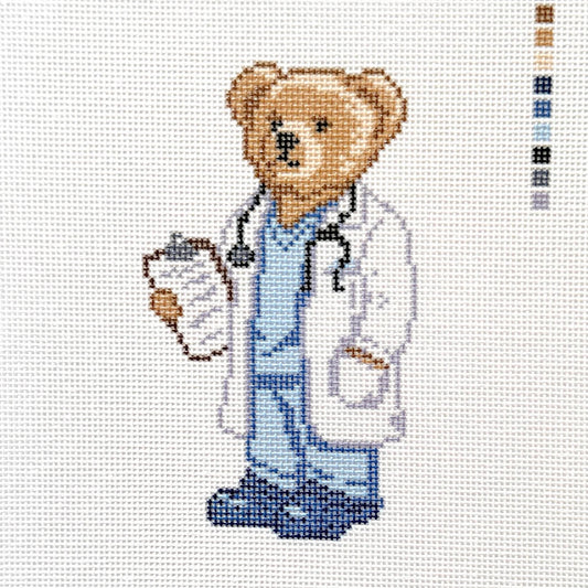 Doctor Bear Needlepoint Canvas