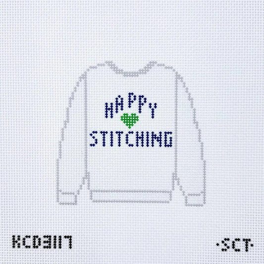 Happy Stitching Sweatshirt Needlepoint Canvas