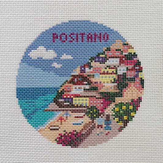 Positano Medallion Round Needlepoint Canvas