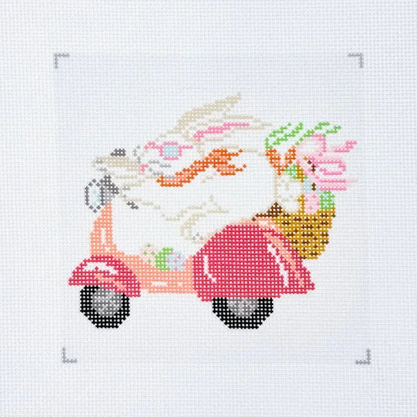 Dolce Vita Vespa Easter Bunny Needlepoint Canvas