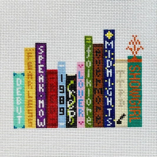Pop Album Stack Needlepoint Canvas