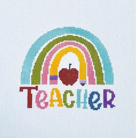Teacher Rainbow Needlepoint Canvas