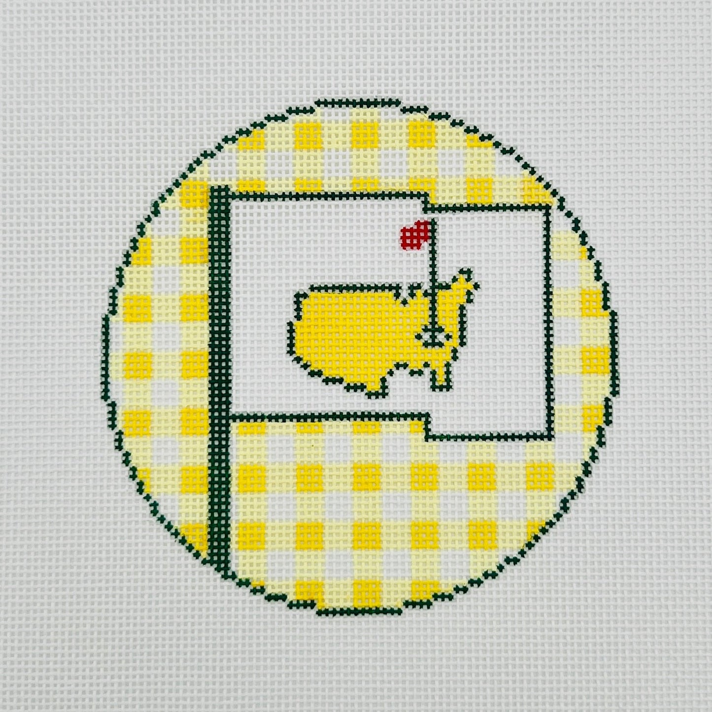 Masters Flag Round Needlepoint Canvas