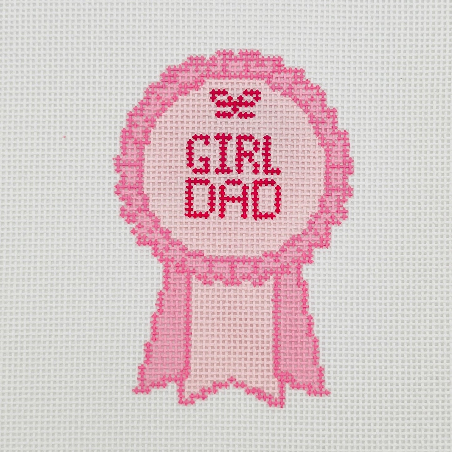 Girl Dad Ribbon Needlepoint Canvas