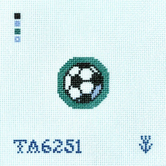 Soccer Ball Key Fob Insert Needlepoint Canvas
