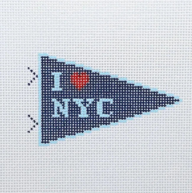 I Heart NYC Pennant Needlepoint Canvas