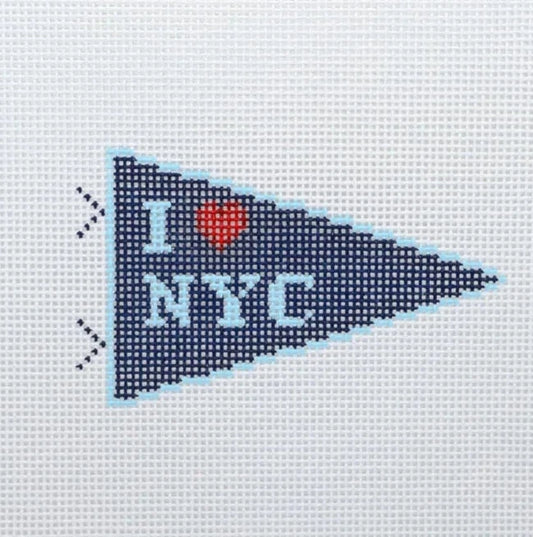I Heart NYC Pennant Needlepoint Canvas