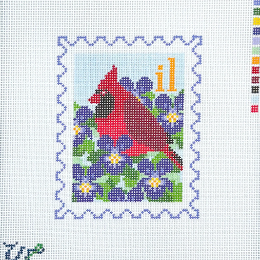 Illinois Stamp Needlepoint Canvas