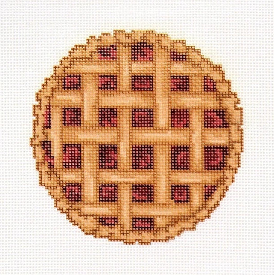 Strawberry Pie Round Needlepoint Canvas