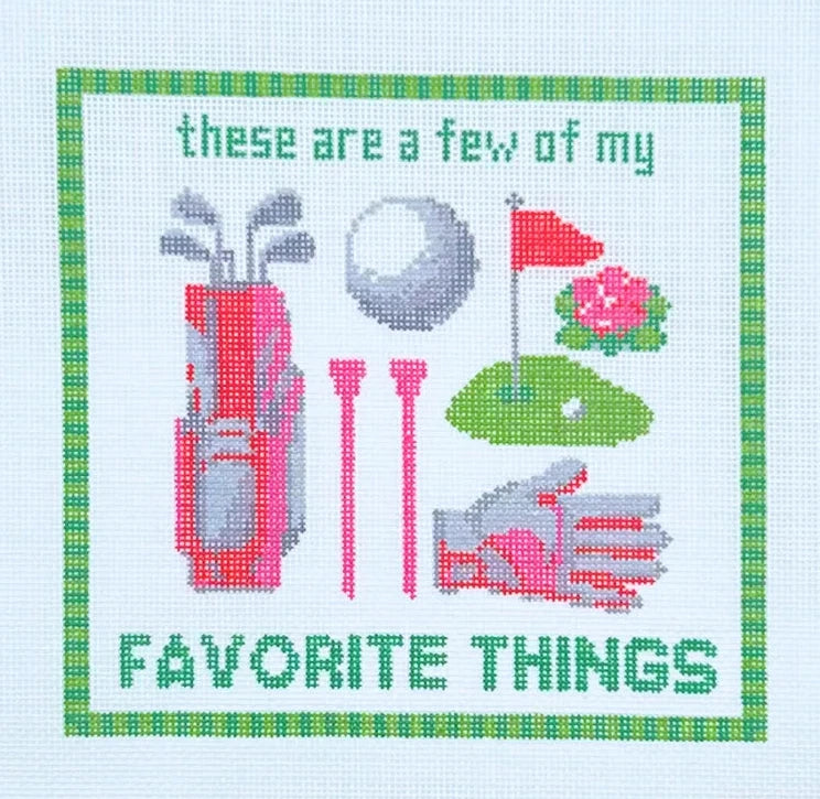 Golf Favorite Things Needlepoint Canvas