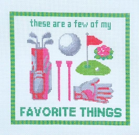 Golf Favorite Things Needlepoint Canvas
