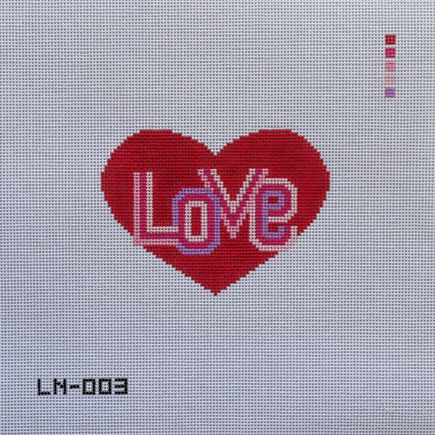 Love Heart Needlepoint Canvas