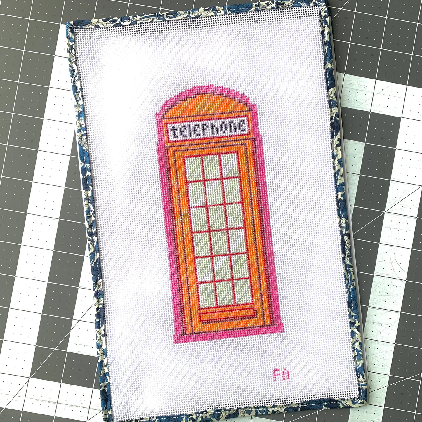 Large London Telephone Booth Needlepoint Canvas