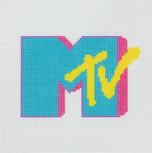 Neon Music Sign Needlepoint Canvas