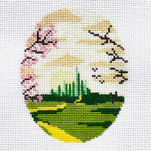 Emerald City Oval Needlepoint Canvas