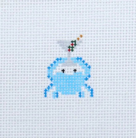 Mini Crabtini (Blue) Needlepoint Canvas