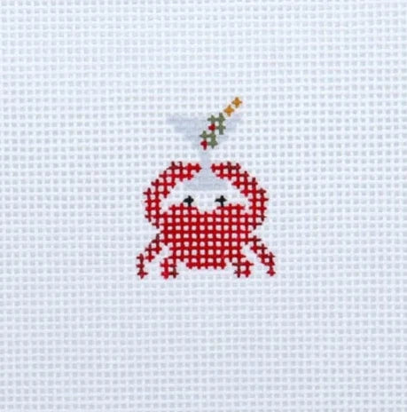 Mini Crabtini (Red) Needlepoint Canvas
