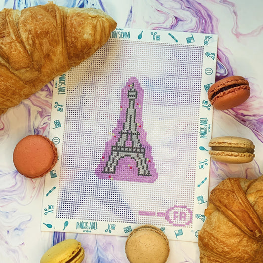 Mini Eiffel Tower Needlepoint Canvas