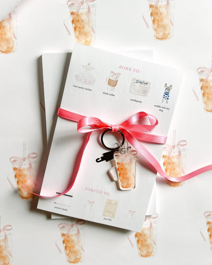 Keychain & Needle Threader: Iced Coffee