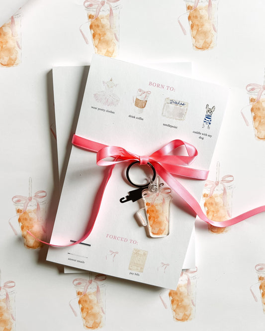 Keychain & Needle Threader: Iced Coffee