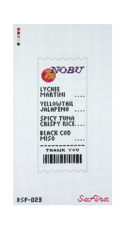 Nobu Receipt Needlepoint Canvas
