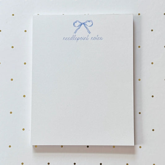 Blue Bow Needlepoint Notes Notepad