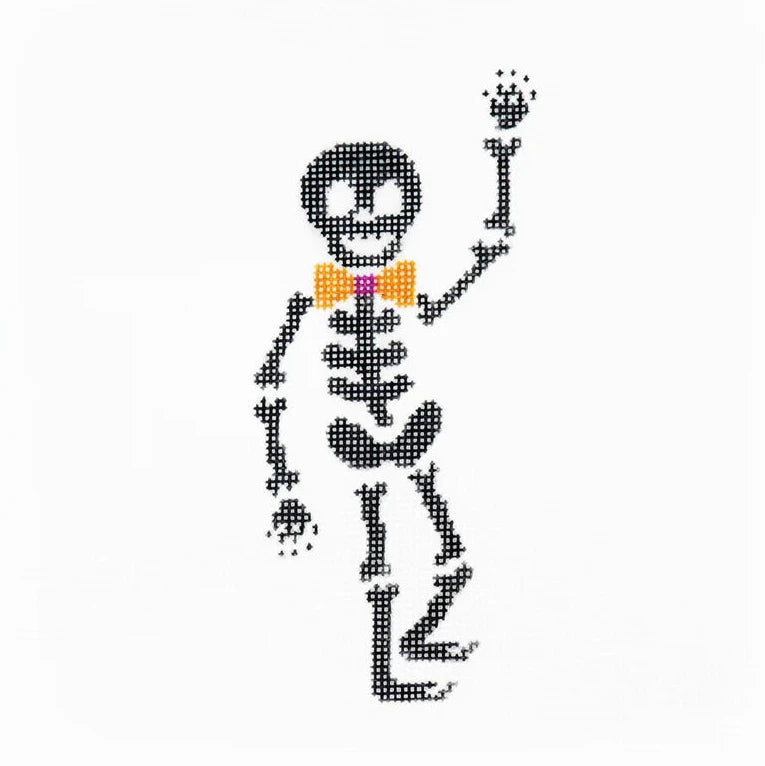 Black Skeleton Needlepoint Canvas
