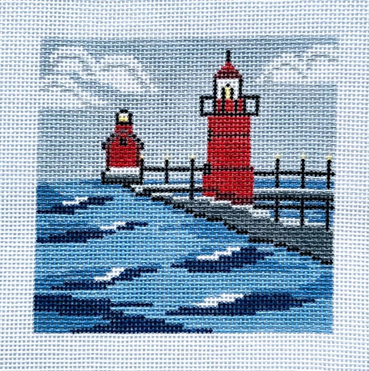 Grand Haven Michigan Lighthouse Needlepoint Canvas