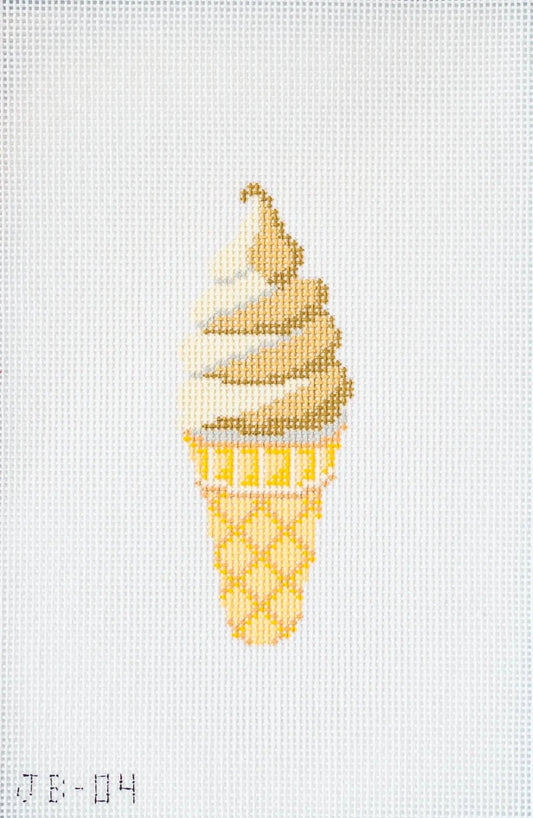 Jersey Ice Cream Swirl Cone Needlepoint Canvas