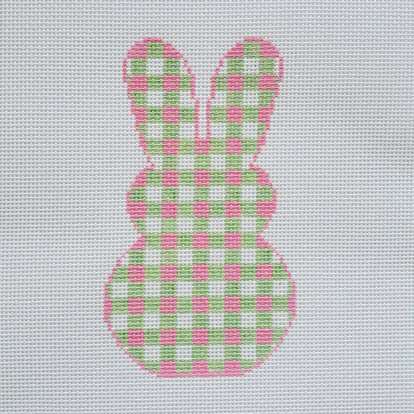 Preppy Gingham Peeps Bunny Needlepoint Canvas