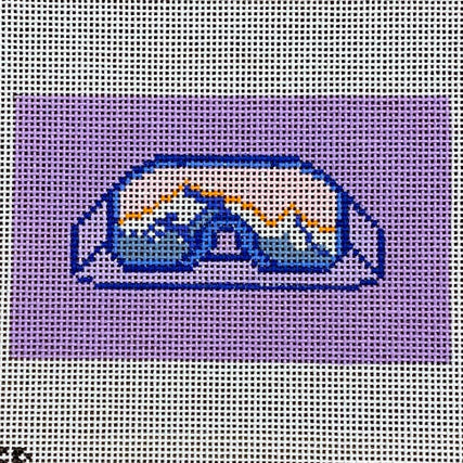 Purple Mini Mountain Sound Goggles Needlepoint Canvas