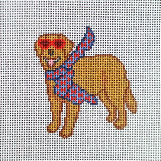 Bougie Golden Retriever Needlepoint Canvas