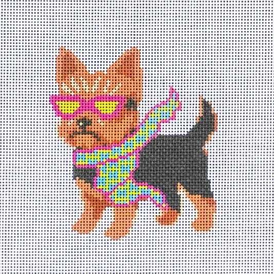 Bougie Yorkie Needlepoint Canvas