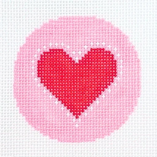Beginner Heart Round Needlepoint Canvas