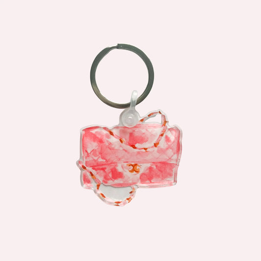 Keychain & Needle Threader: Pink Bag