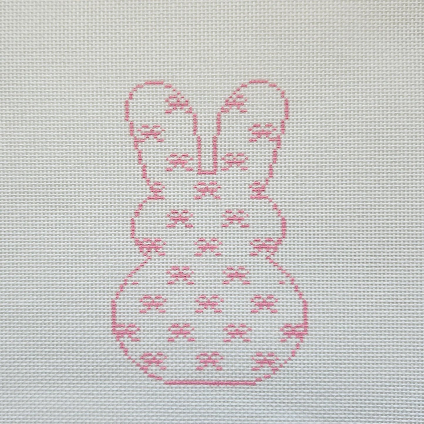 Pink Bows Bunny Needlepoint Canvas