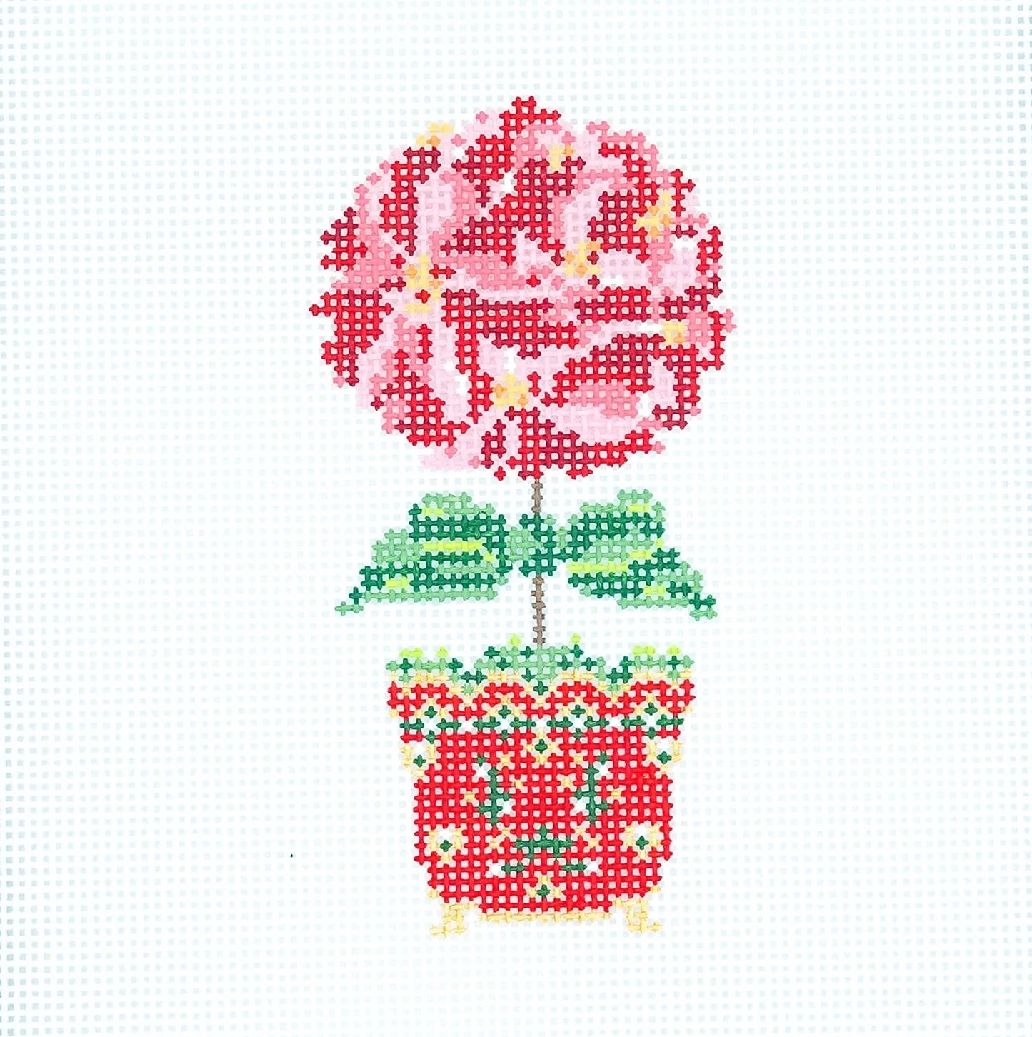 Poinsettia Topiary Needlepoint Canvas