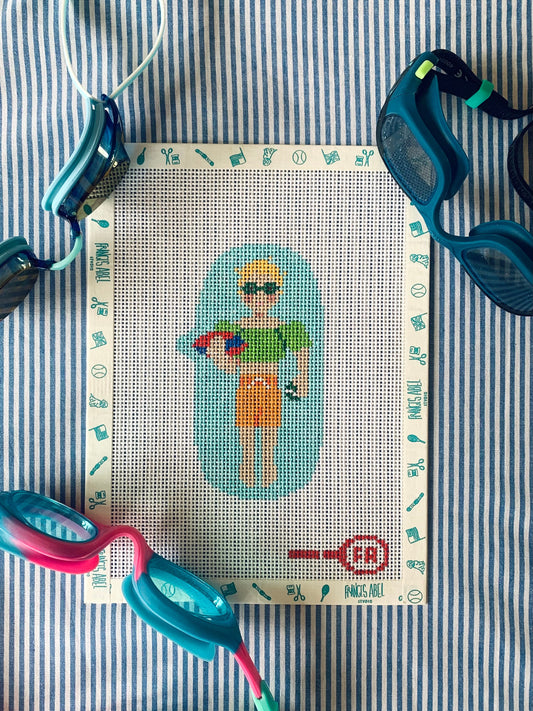Toddler Boy Pool Rat Needlepoint Canvas