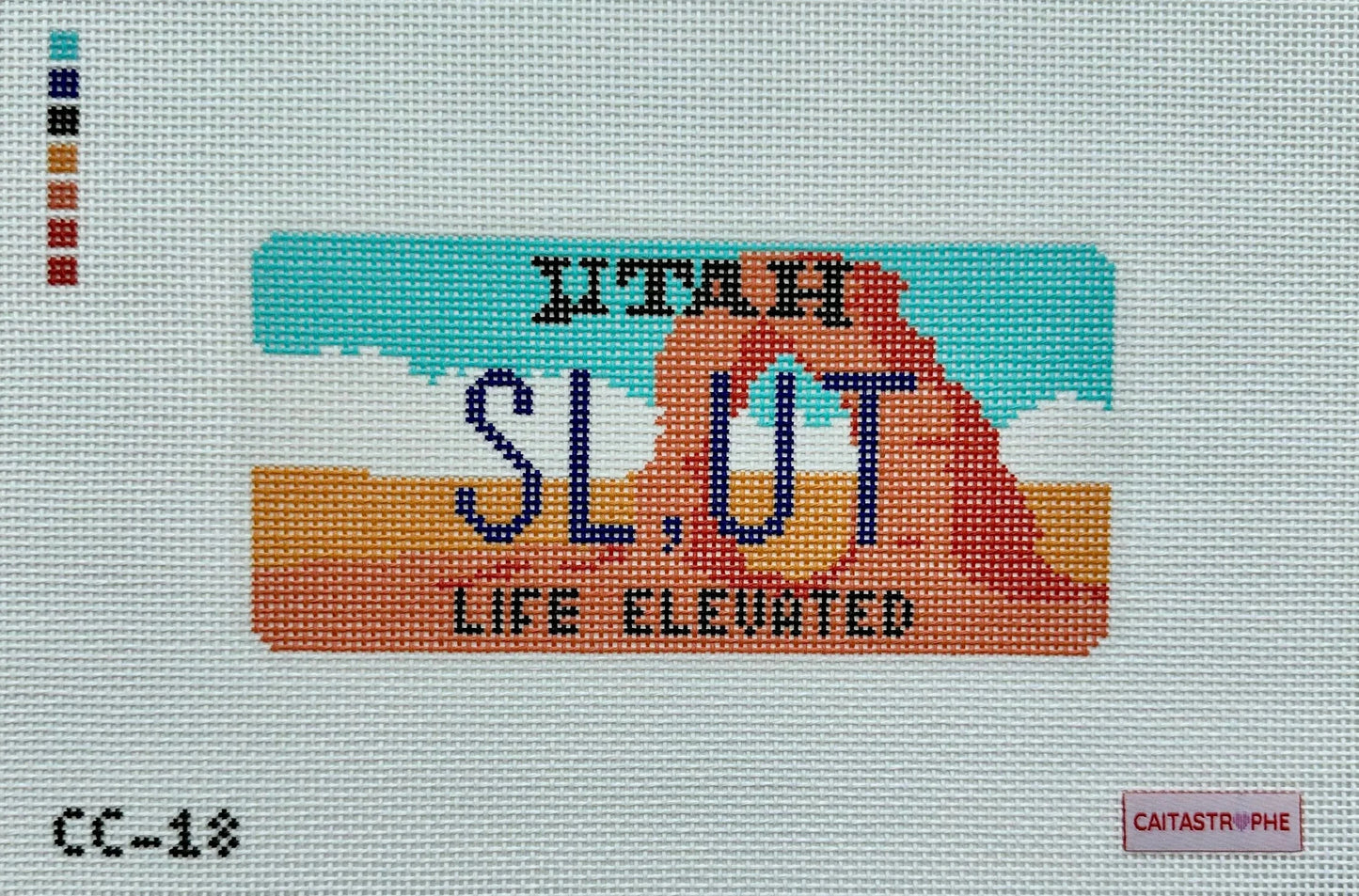 SL,UT License Plate Needlepoint Canvas