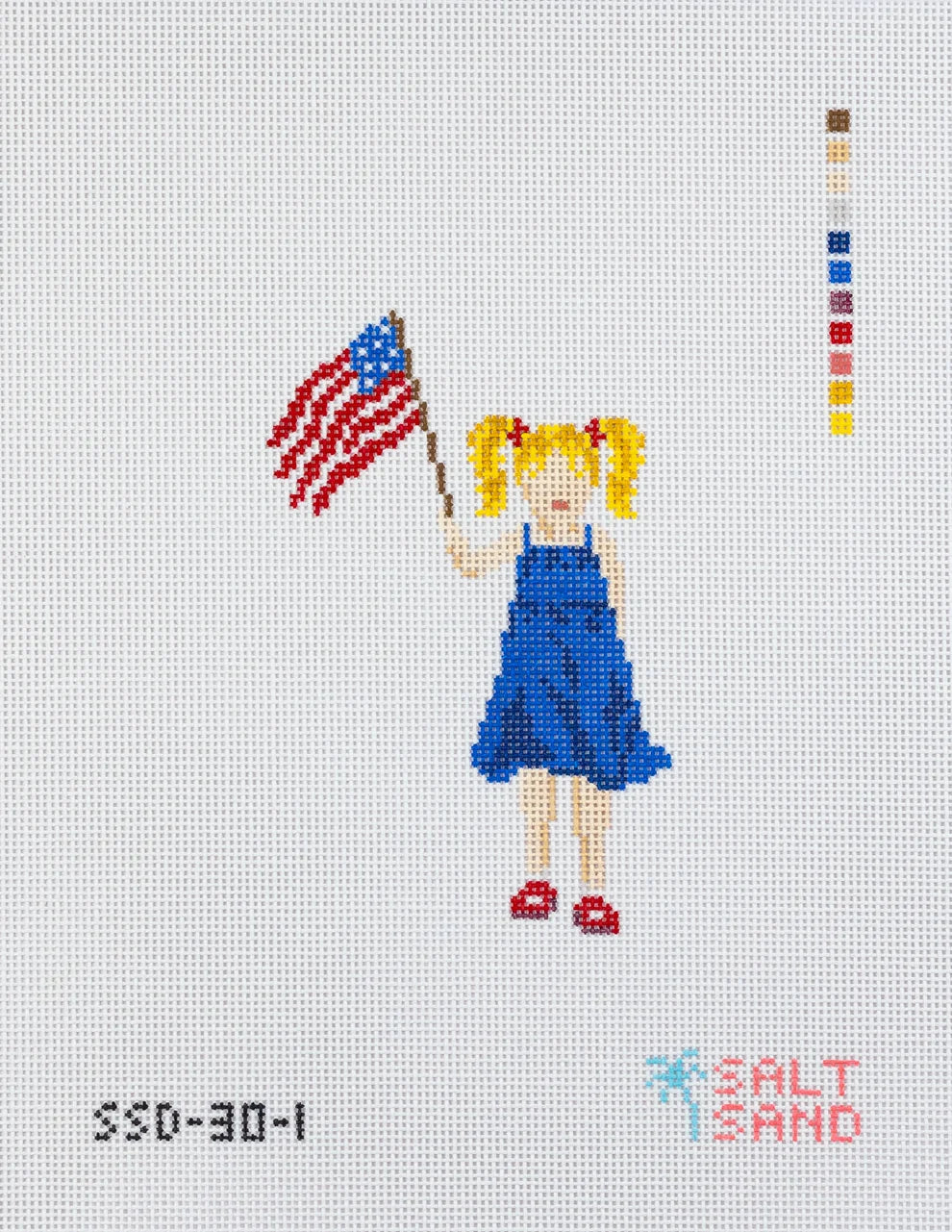 Parade Kids Girl With Light Skin Tone Needlepoint Canvas