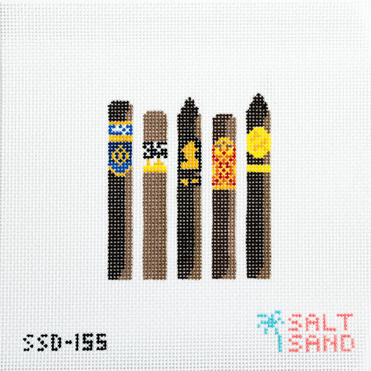 Cigar Lineup Needlepoint Canvas