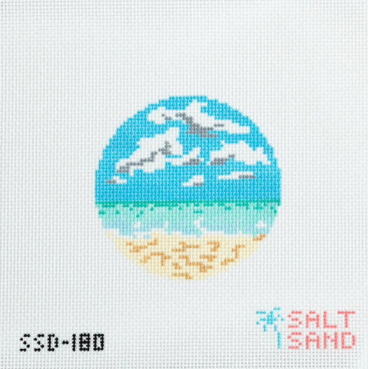 Beach Round Needlepoint Canvas