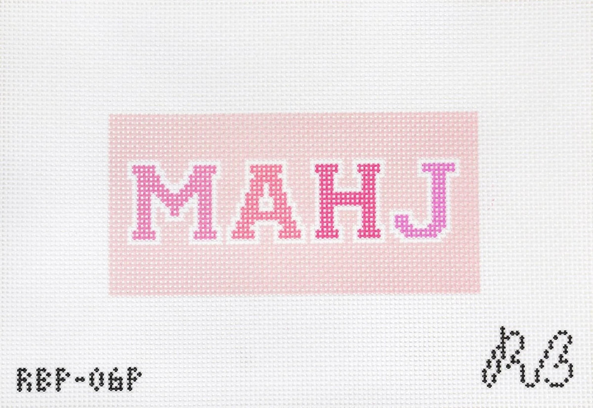 Pink MAHJ Needlepoint Canvas
