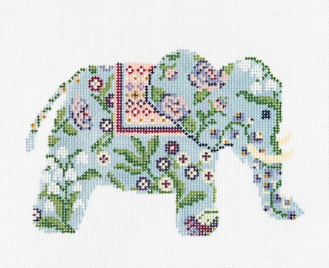 Evie the Elephant Needlepoint Canvas