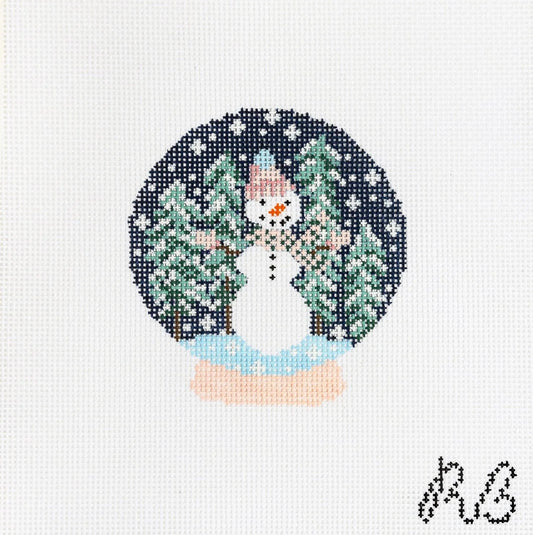 Snowman Snowglobe Needlepoint Canvas