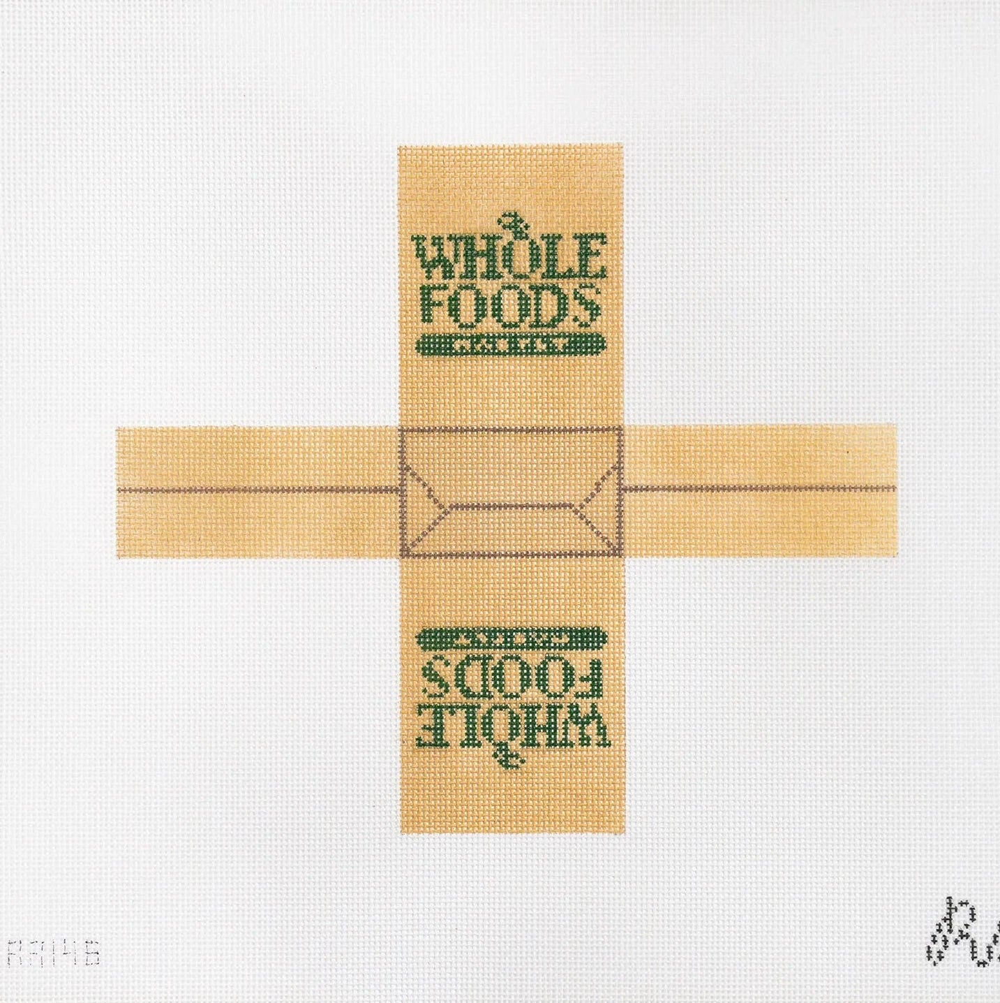 3D Whole Foods Bag Needlepoint Canvas