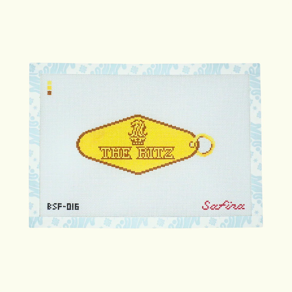 The Ritz Key Tag Needlepoint Canvas