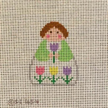 April Tulip Stitch-It Angel Needlepoint Canvas